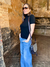 Polo de manga corta Inés - Negro