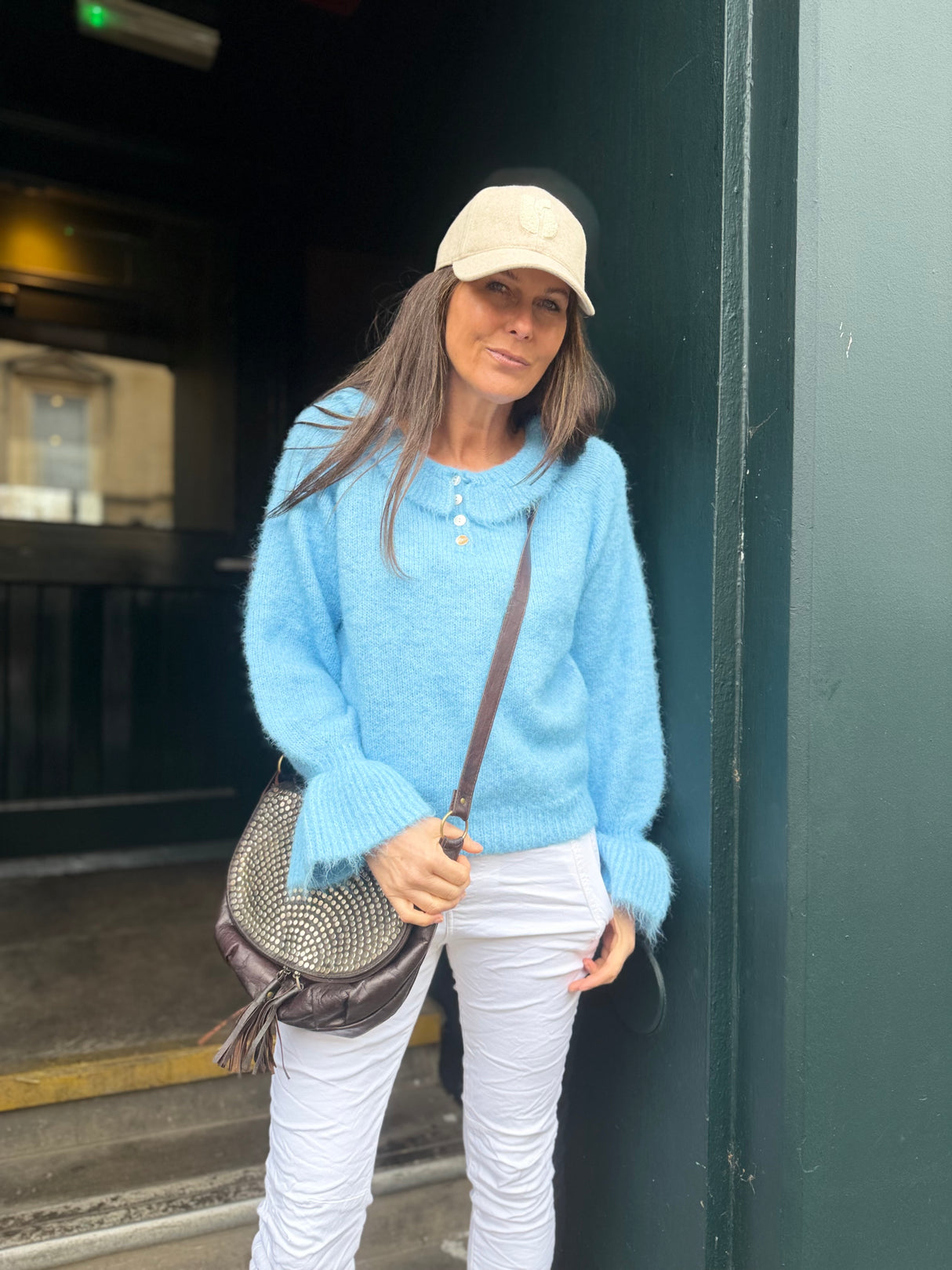 Peter Pan Collar Knit - Baby Blue