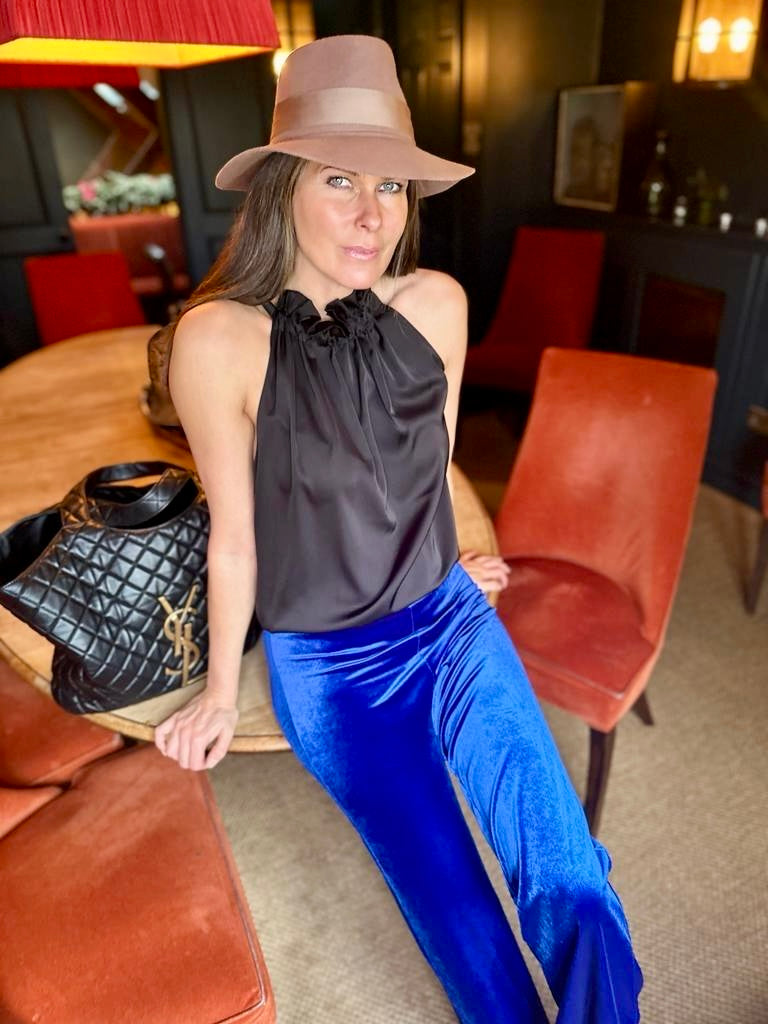Pantalón de terciopelo Jessica azul real