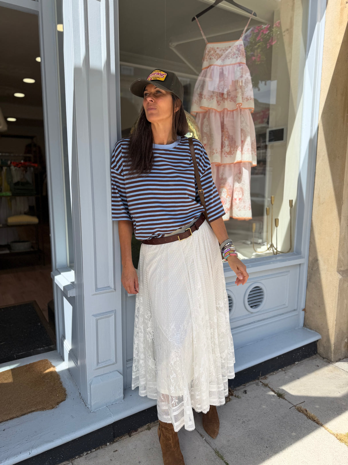 White Lace Midi Skirt