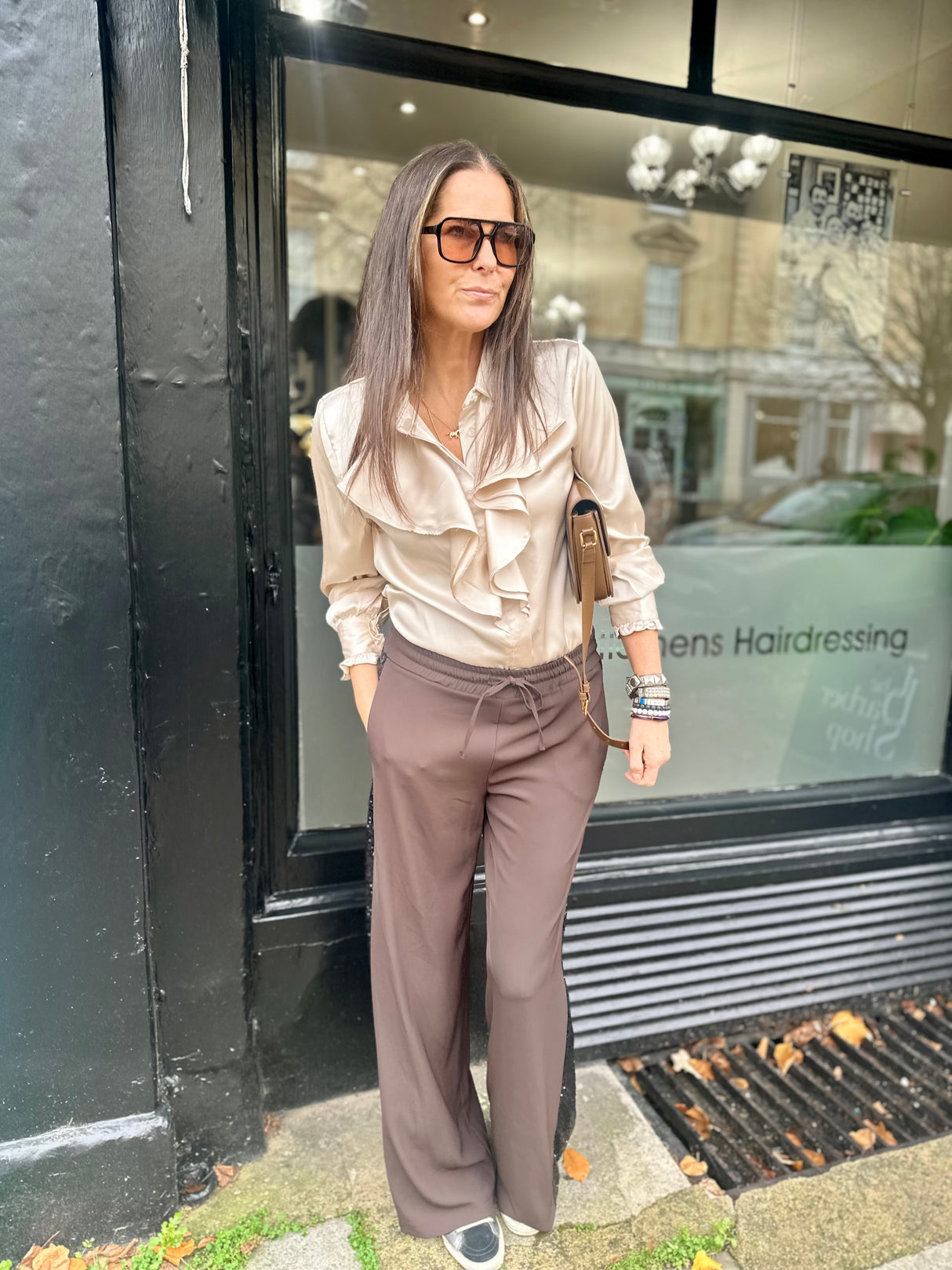 Tempest Pant - Chocolate With Black Sequin