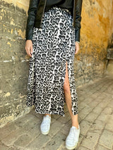 Falda con estampado animal de nieve - Gris