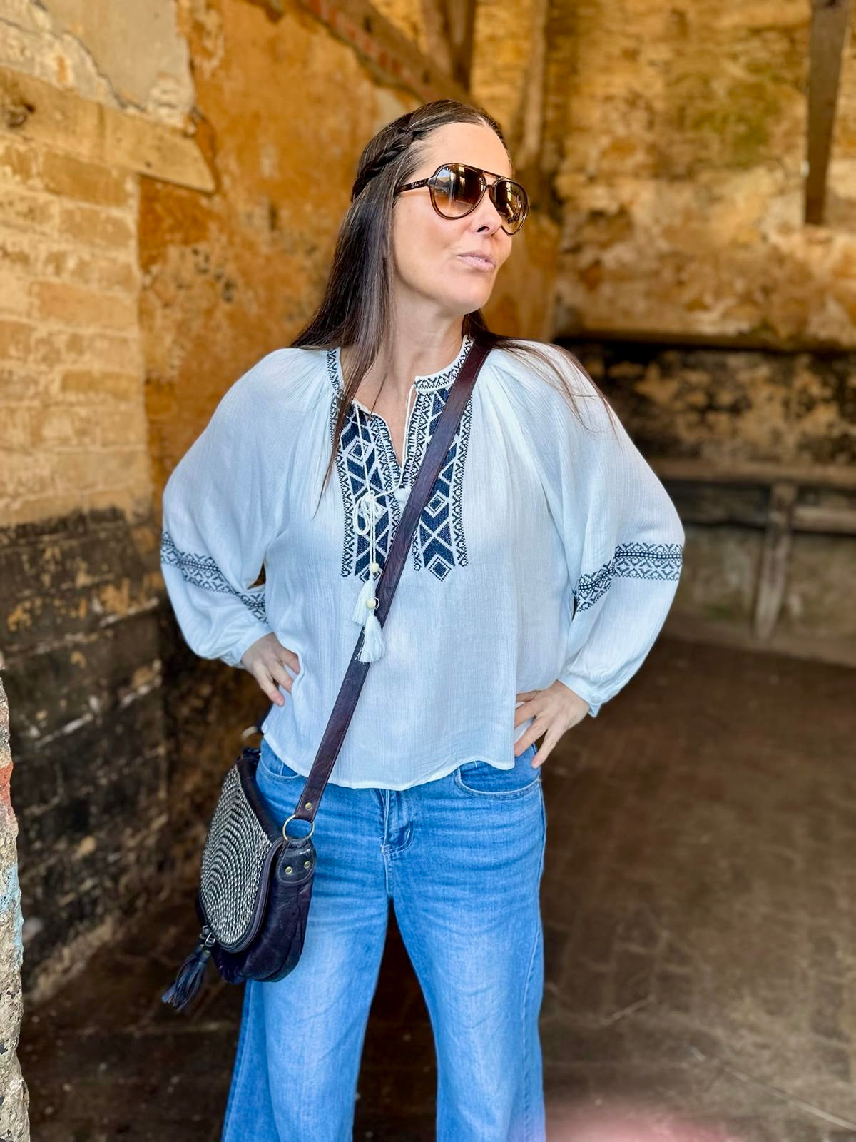 Blusa bohemia con estampado Riley