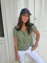 Florence Broiderie Anglaise Top - Khaki