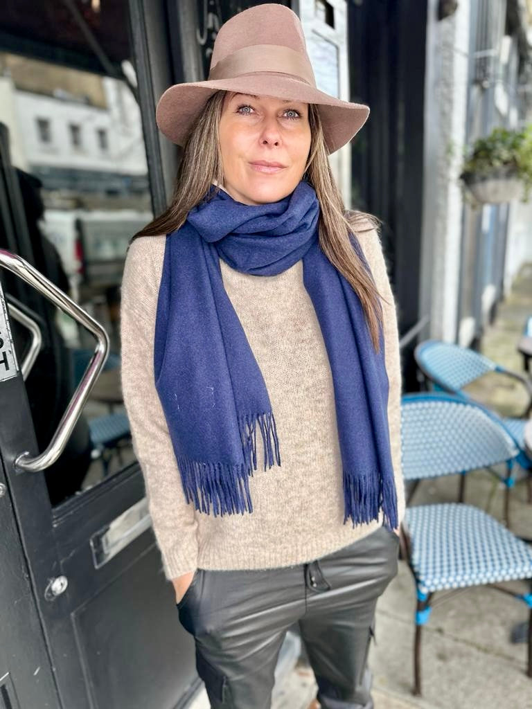 Cashmere Scarf Navy
