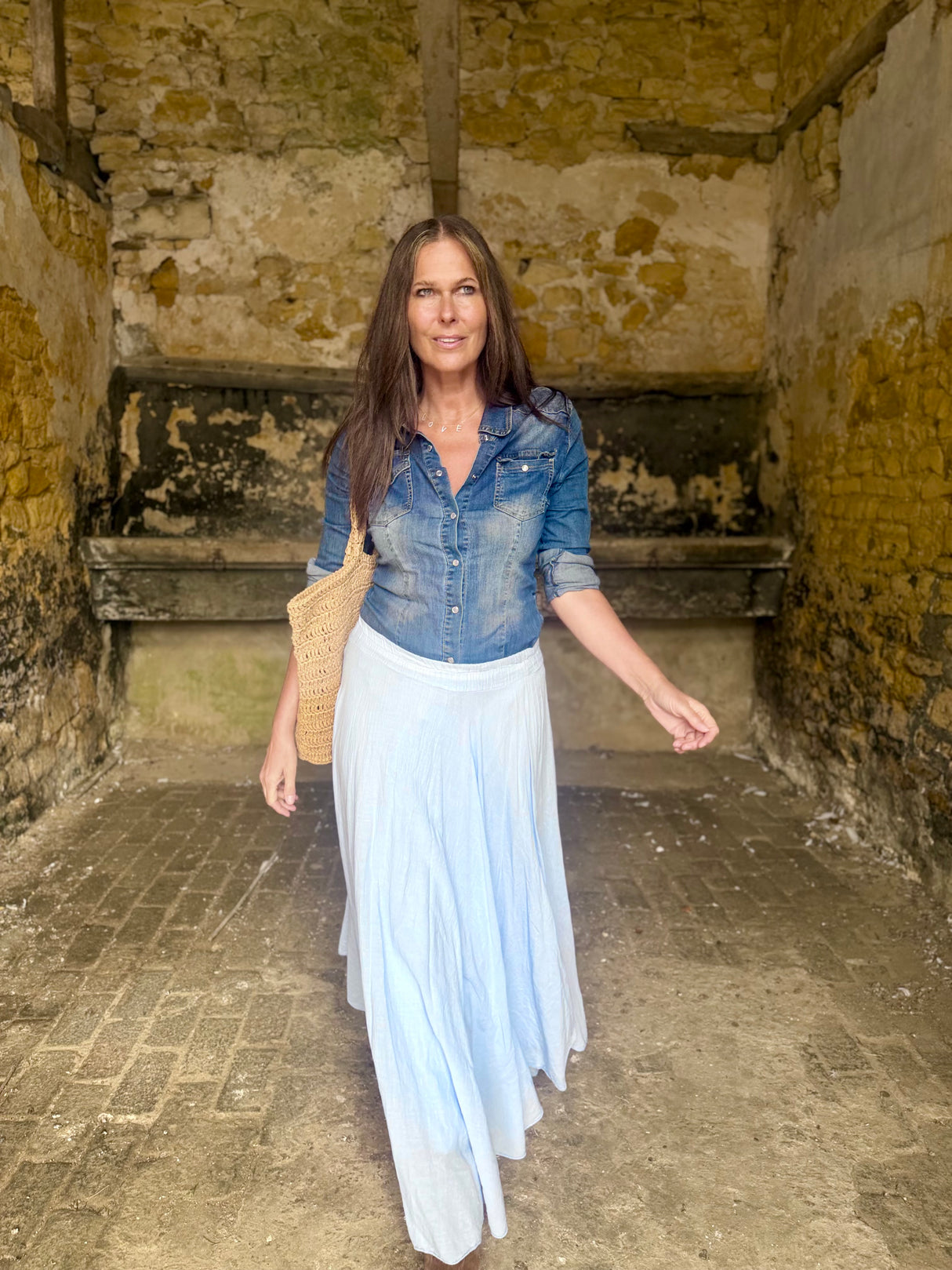 Jade Maxi Skirt - Baby Blue