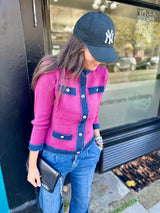 Dune Knitted Jacket - Magenta