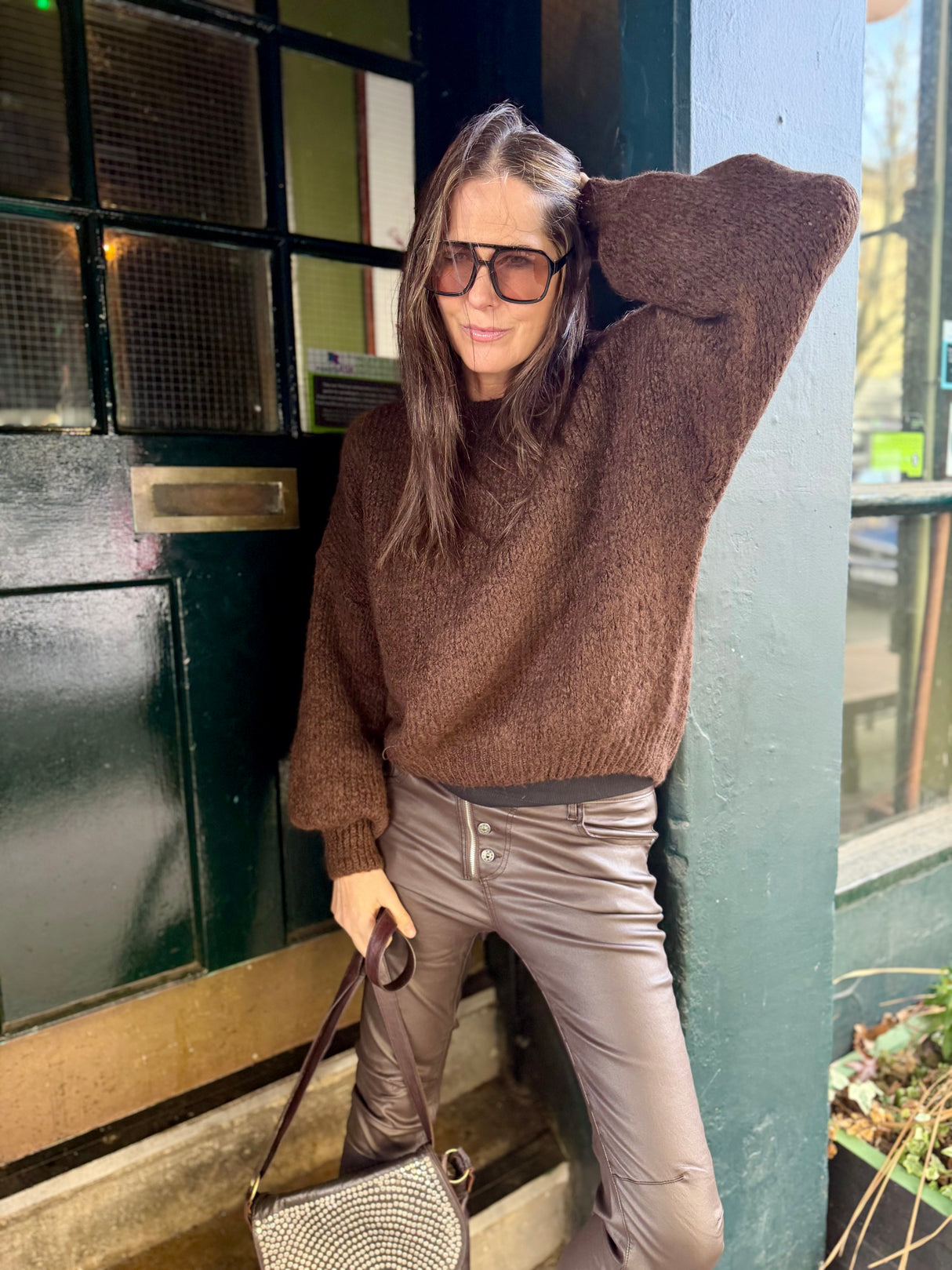 Arlo Wide Sleeve knit - Chocolate