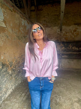 Luca Tie Neck Blouse - Pink