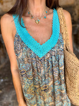 Capri Silk Shift Dress Mint