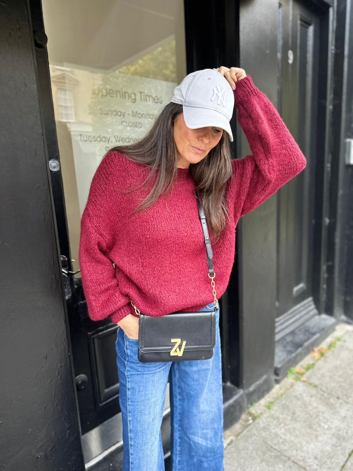 Arlo Wide Sleeve knit - Cherry