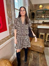 Clarissa Printed Dress - Black