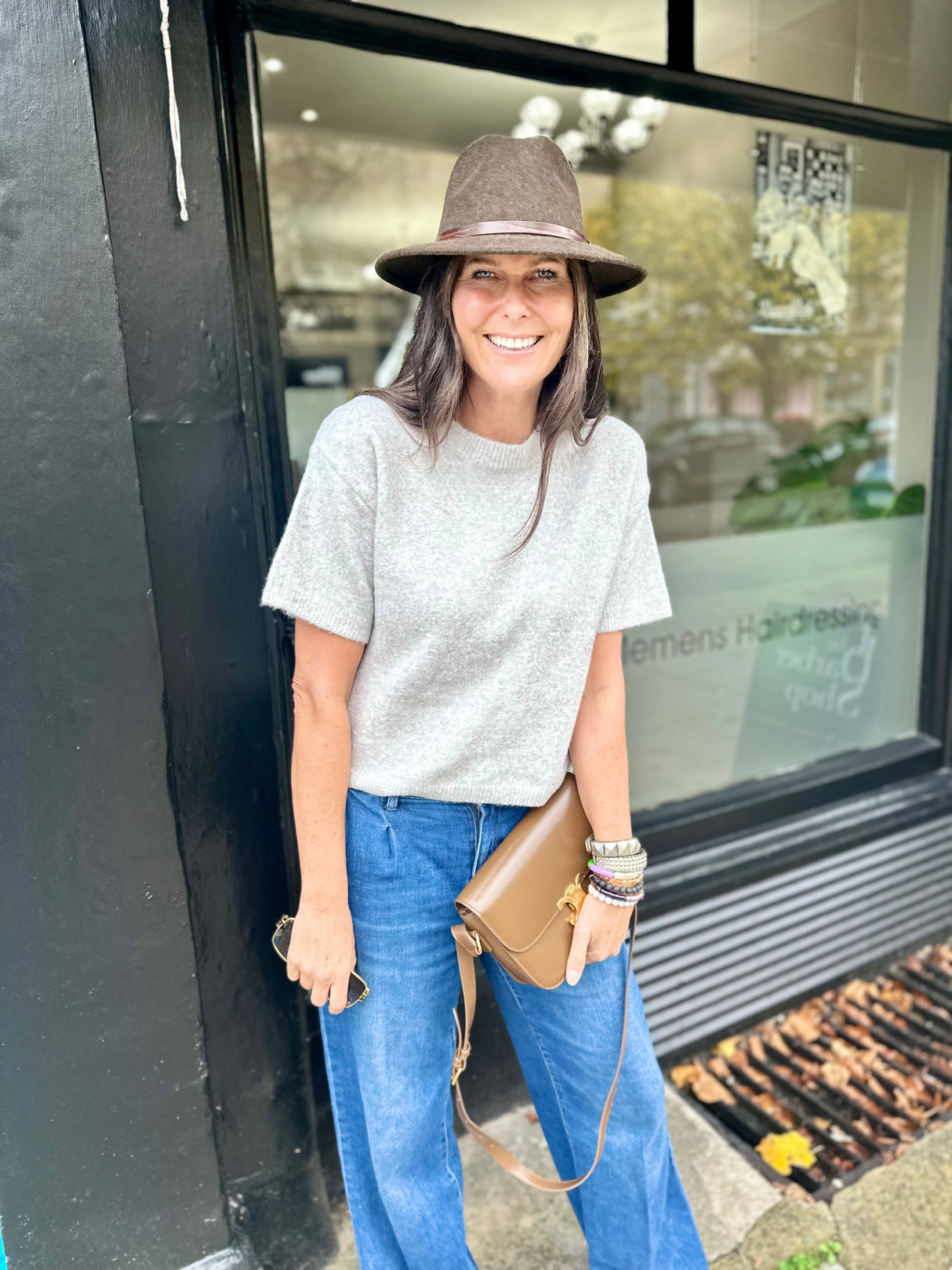 Harriet Short Sleeve knit - Grey