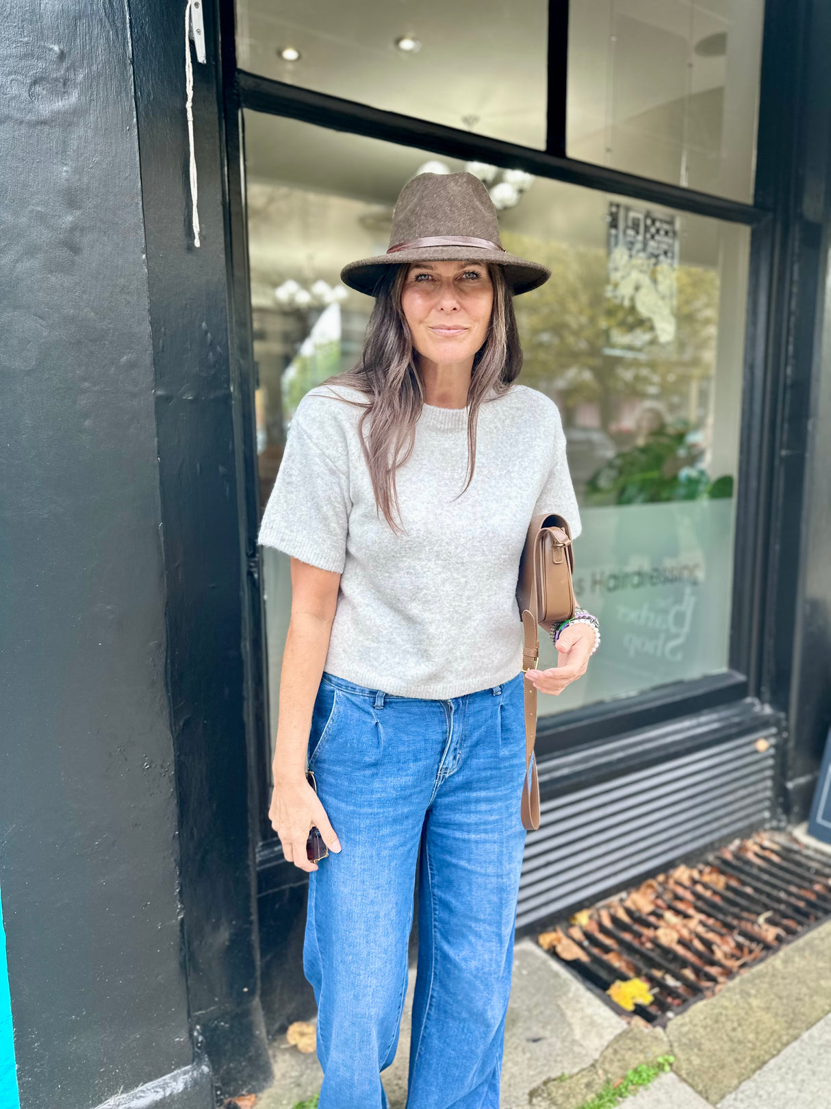 Harriet Short Sleeve knit - Grey