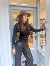 Clare Essential Top With Lace - Black