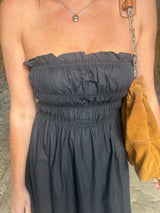 Coral Strapless Maxi Dress - Black