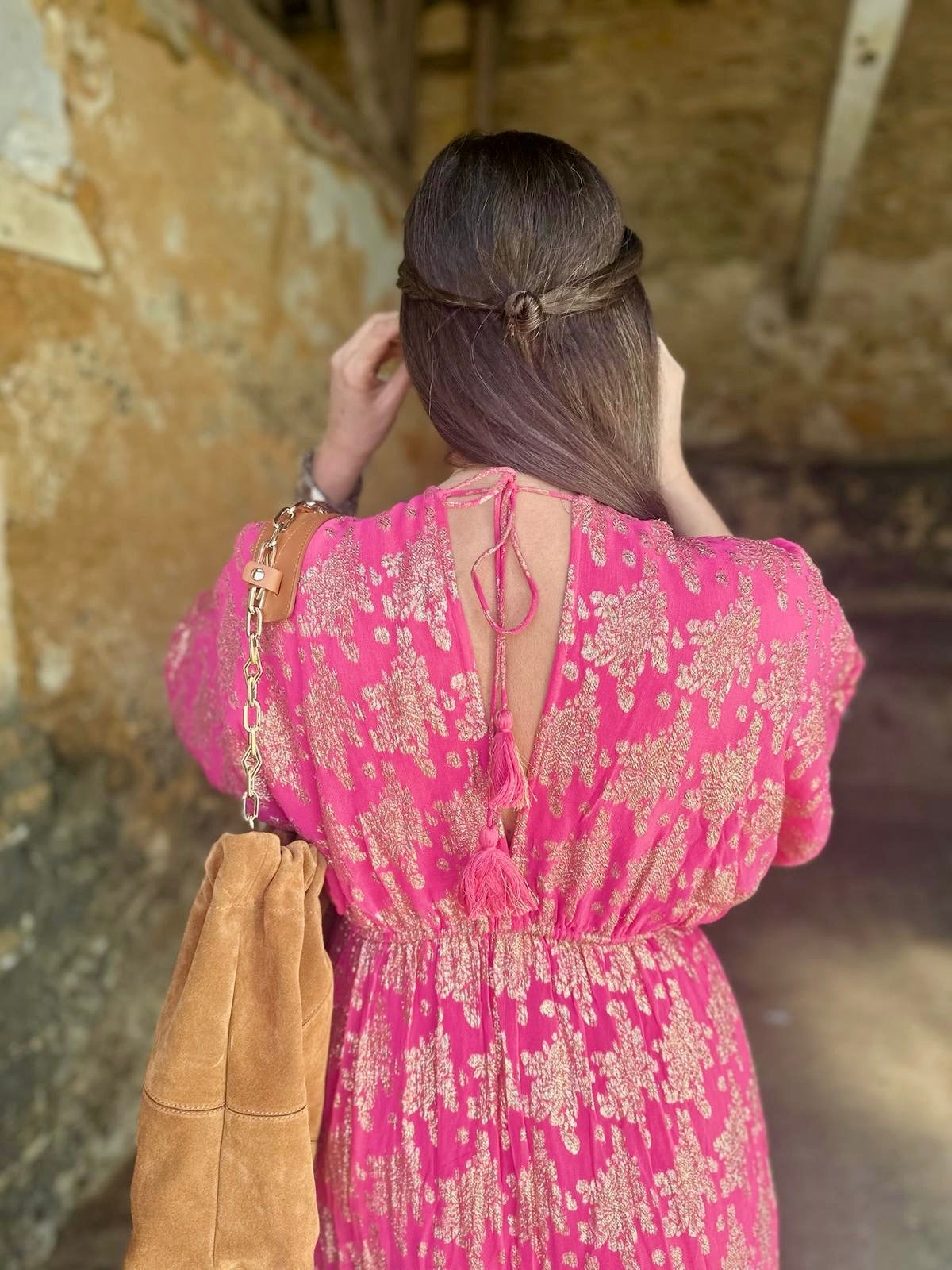 Vestido largo Winnie - Rosa fuerte