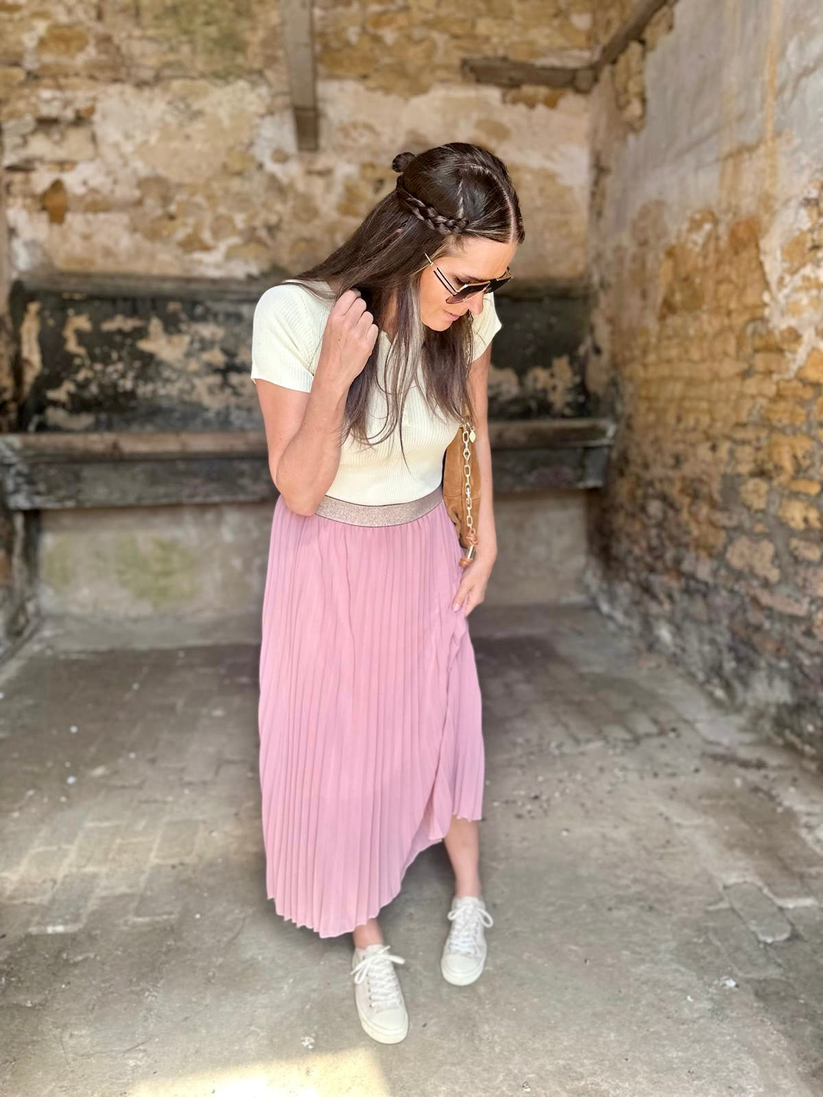 Kaia Midi Skirt - Rose Pink