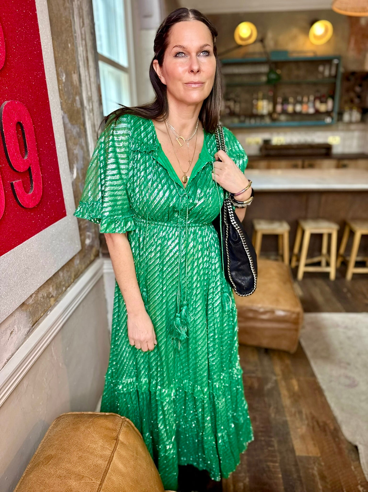Vestido largo Esme verde