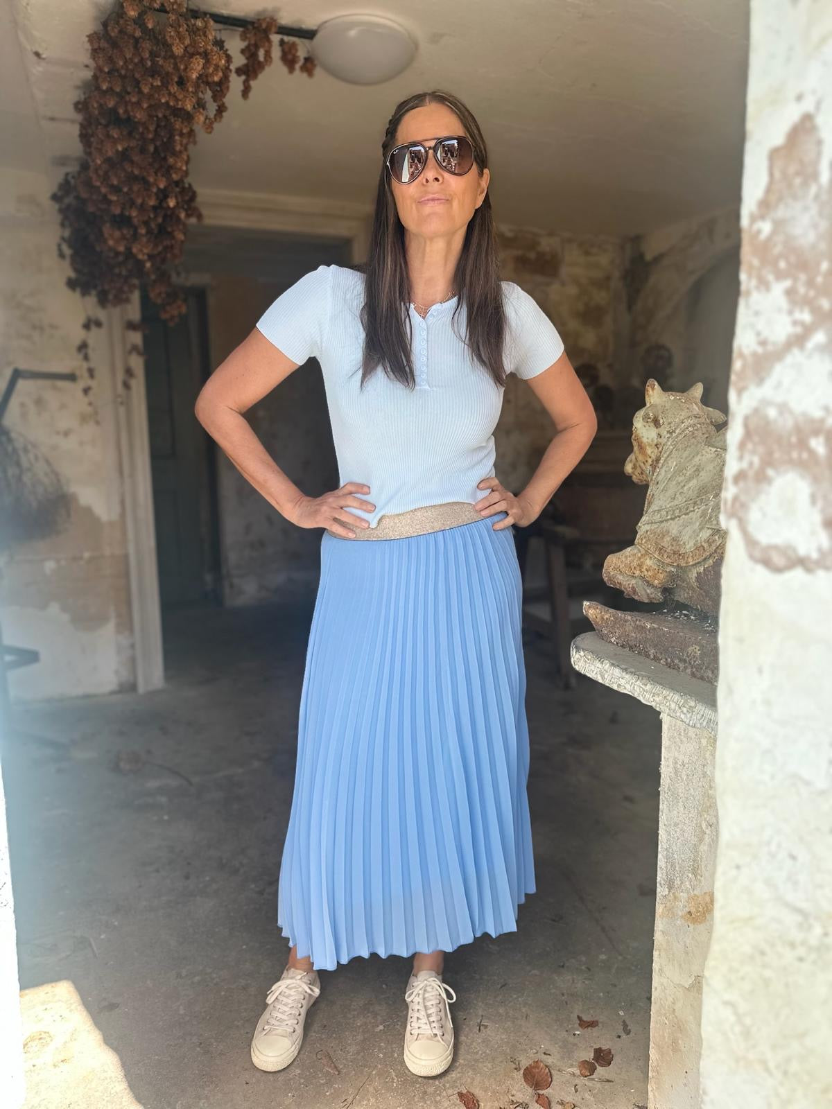 Kaia Midi Skirt - Sky Blue