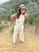 Pantalón de lino natural