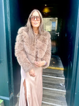 Anastasia Faux Fur Coat - Latte