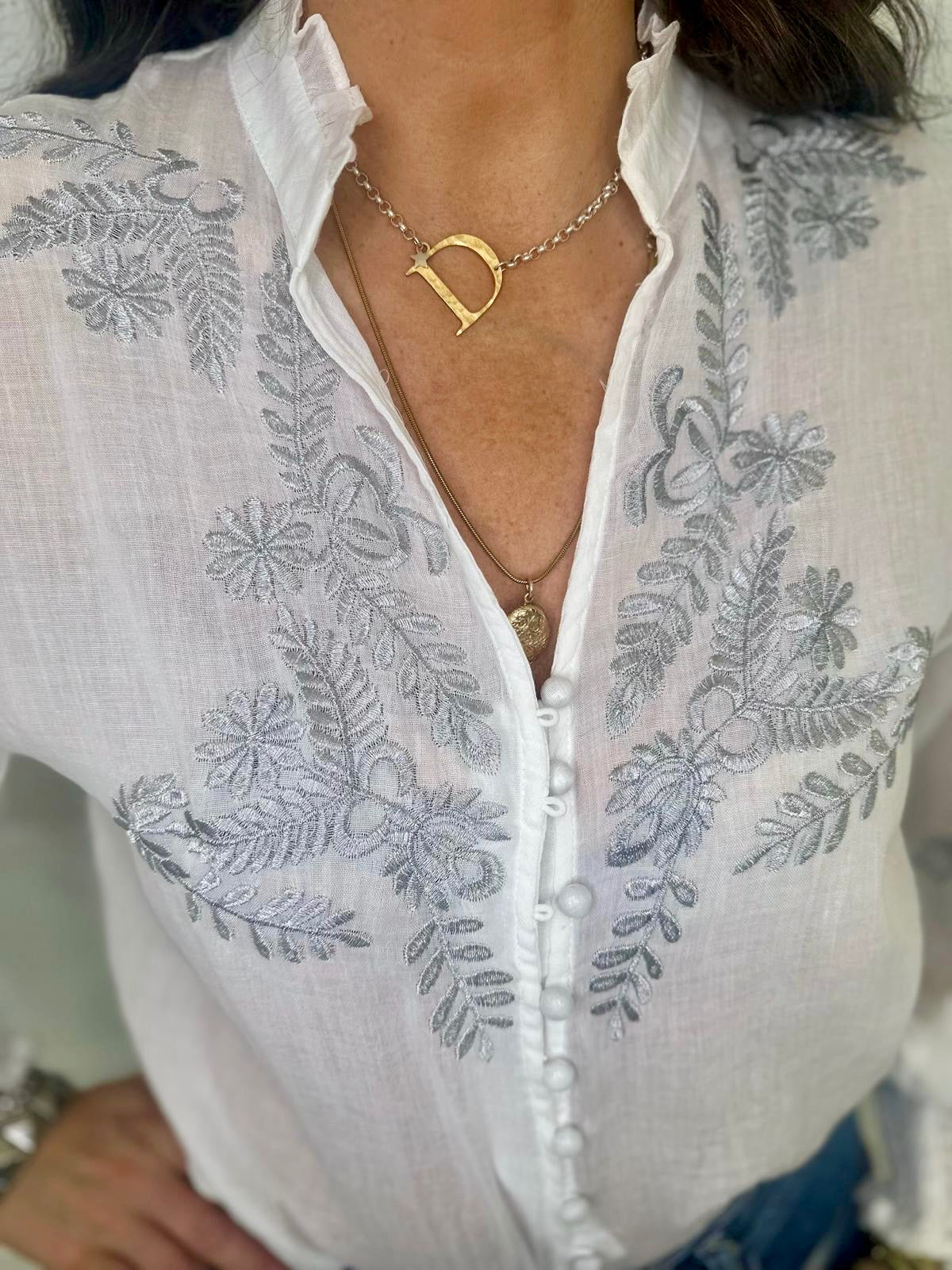 Blusa bordada Neomie blanca