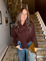 Willow Knit With Scarf - Chocolate