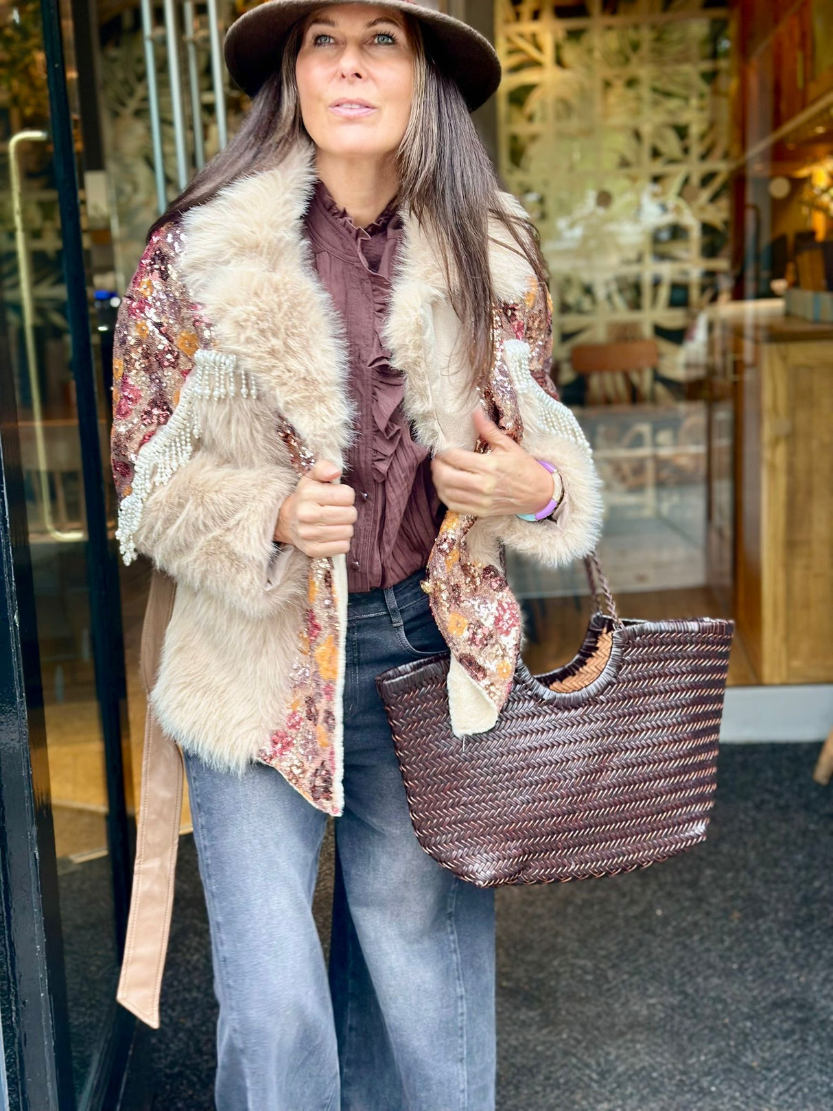 Zoey Embellished Jacket - Cream