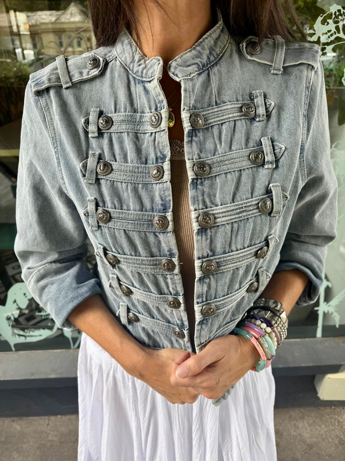 Lola Military Jacket - Denim