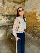 Reese Lace embroidered Top