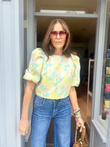 Novalie Cropped Blouse - Blue