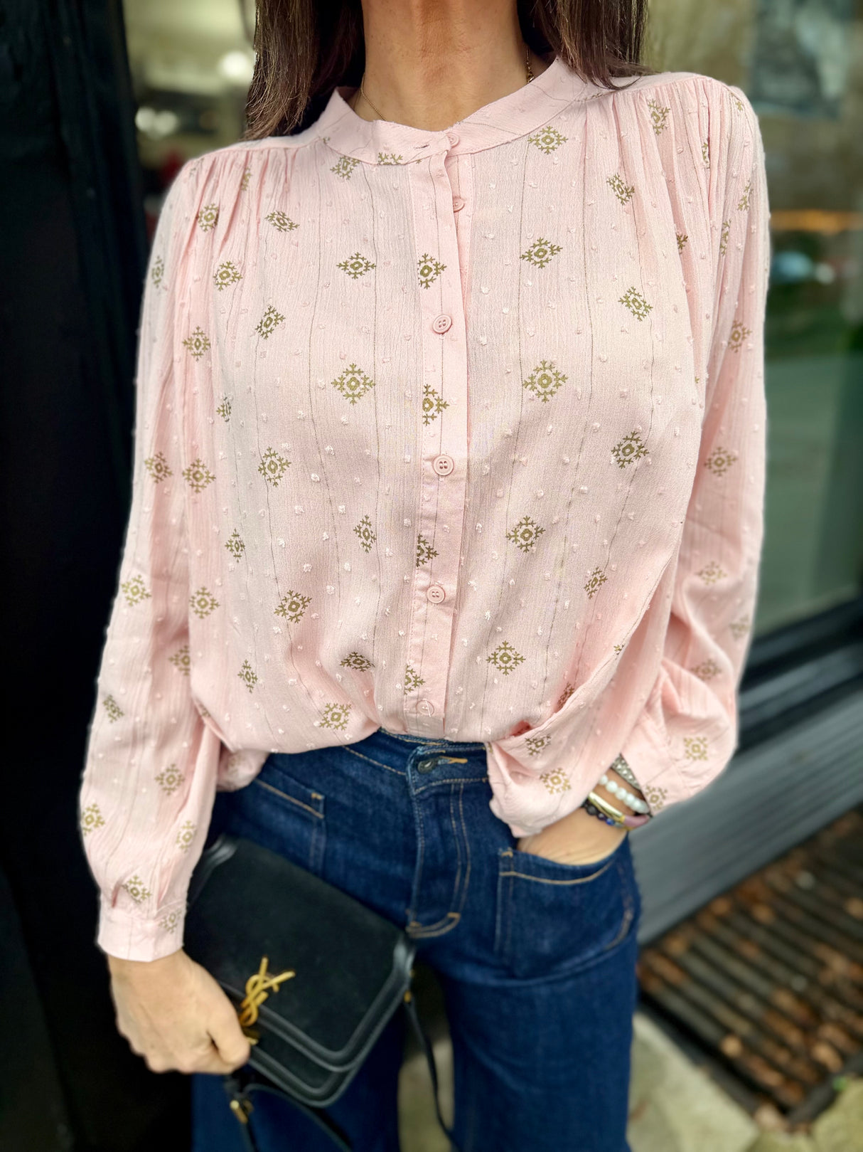 Greta Printed Blouse - Pink