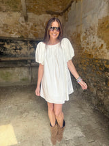 Off The Shoulder Dress- White