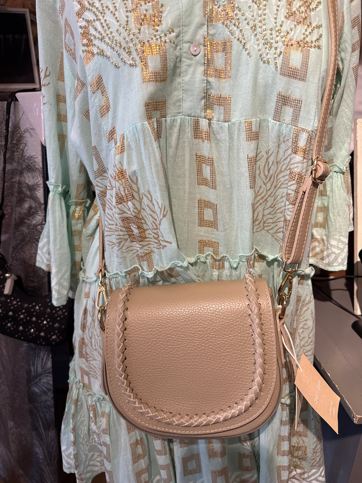 Tropica Leather Shoulder bag - Taupe