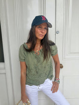 Florence Broiderie Anglaise Top - Khaki