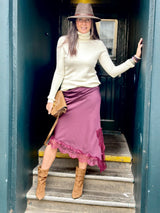 Edith Satin Lace Skirt