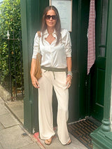 Tempest Pant - Nude with Khaki Stripe