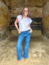 Crush Wide Leg - Mid Wash