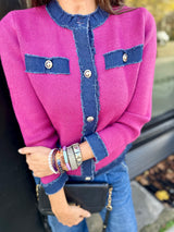 Dune Knitted Jacket - Magenta