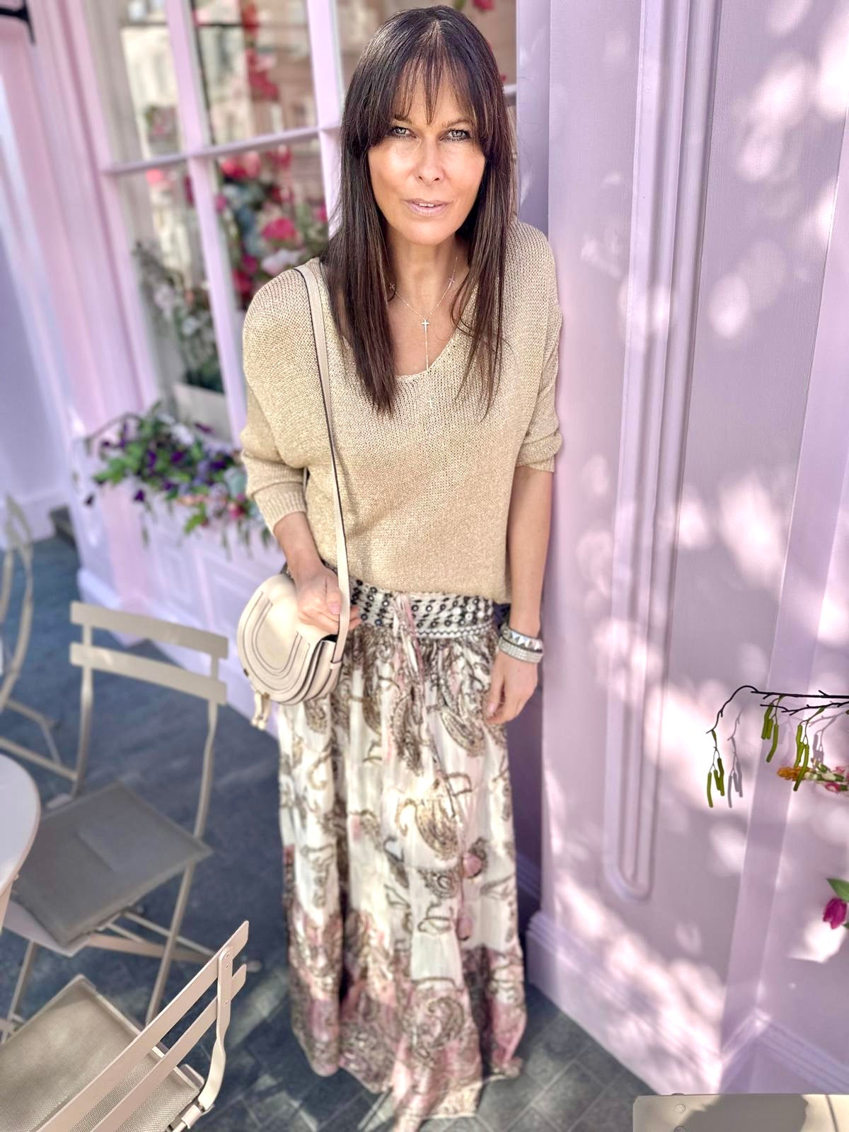 Believer Tiered Maxi Skirt Vintage Mauve