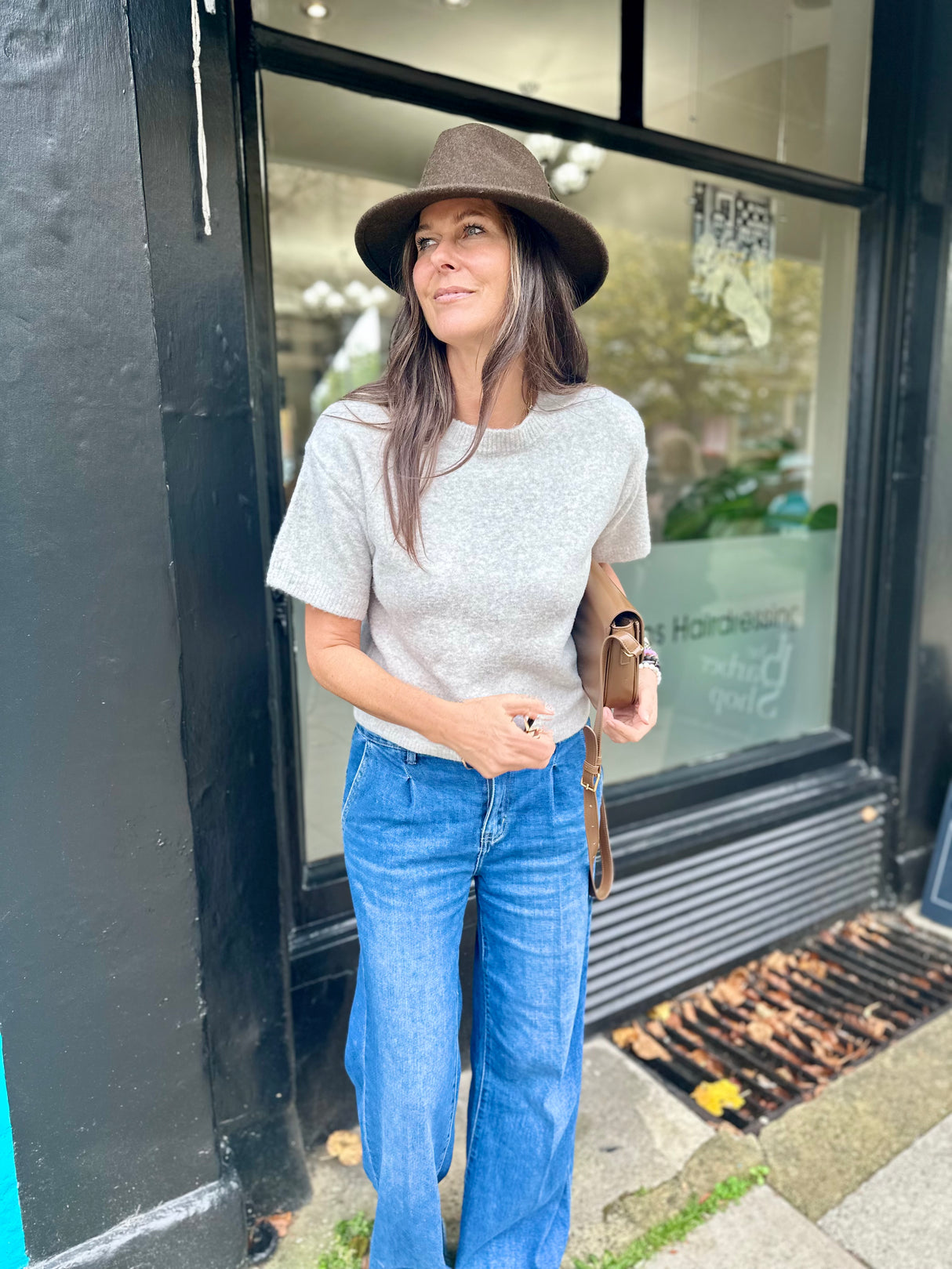 Harriet Short Sleeve knit - Grey