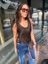 Delilah Silky Tank - Chocolate
