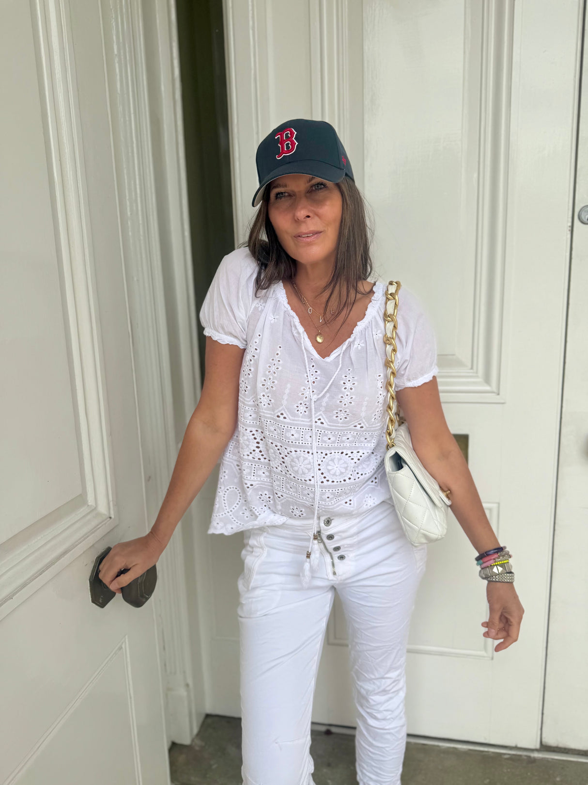 Florence Broiderie Anglaise Top - White