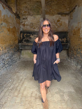 Off The Shoulder Dress- Black