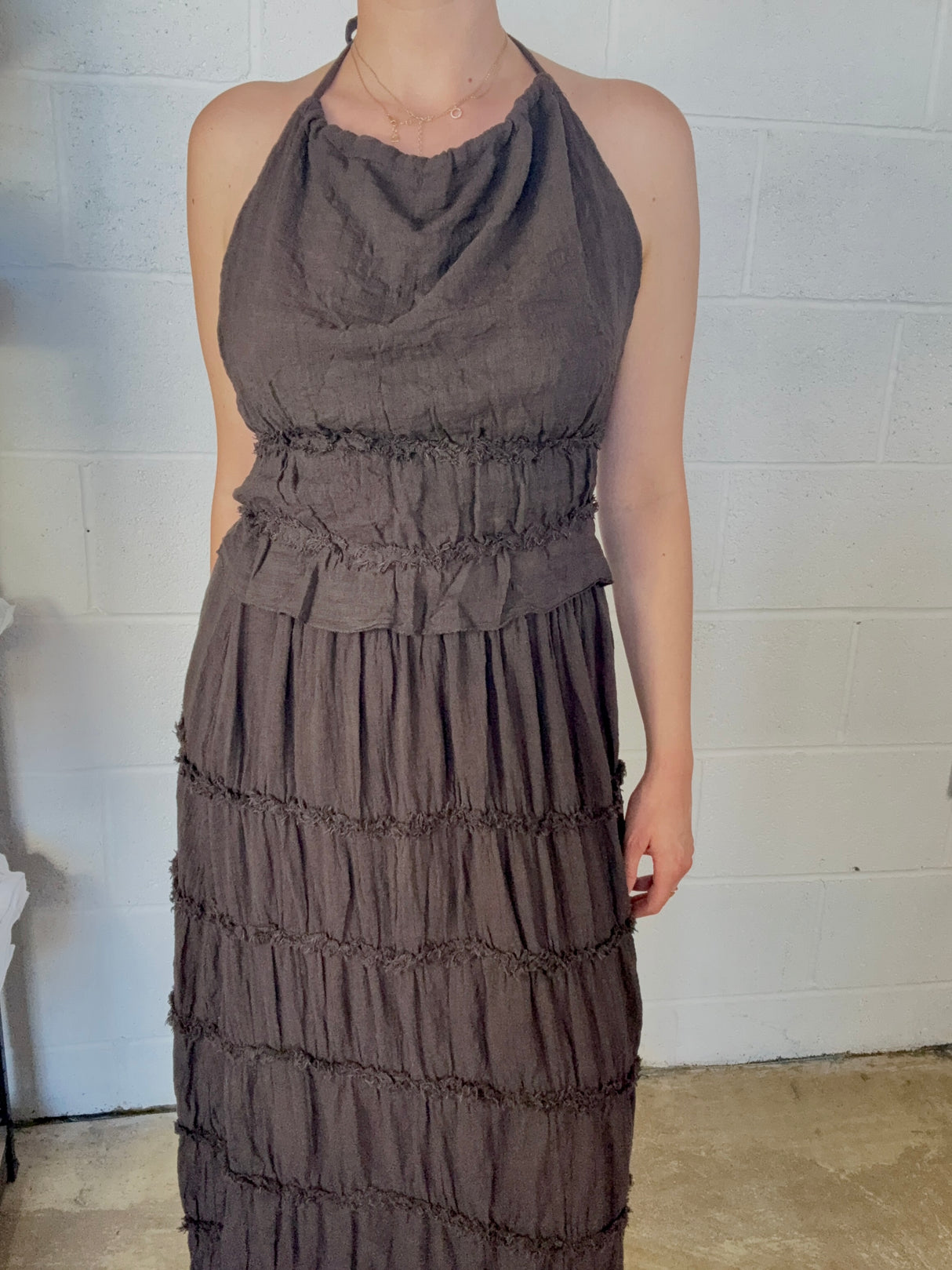 Gigi Open Back Top - Chocolate