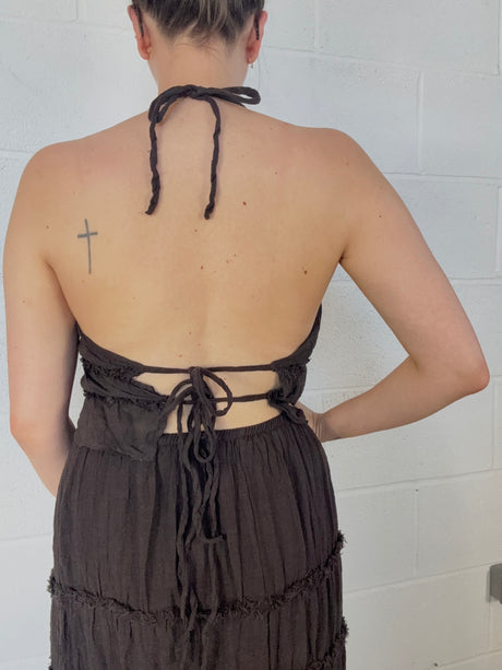 Gigi Open Back Top - Chocolate