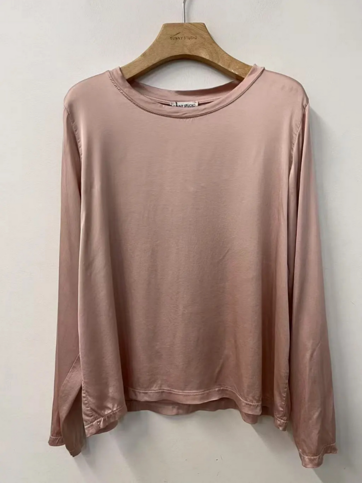 Isobel Silk Blend LS Top - Powder Pink