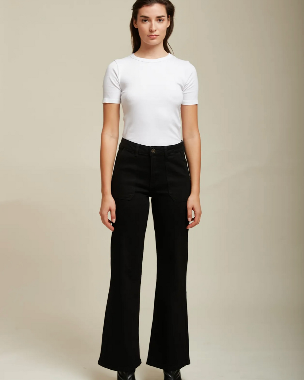 Crush Super Wide Leg Negro Negro