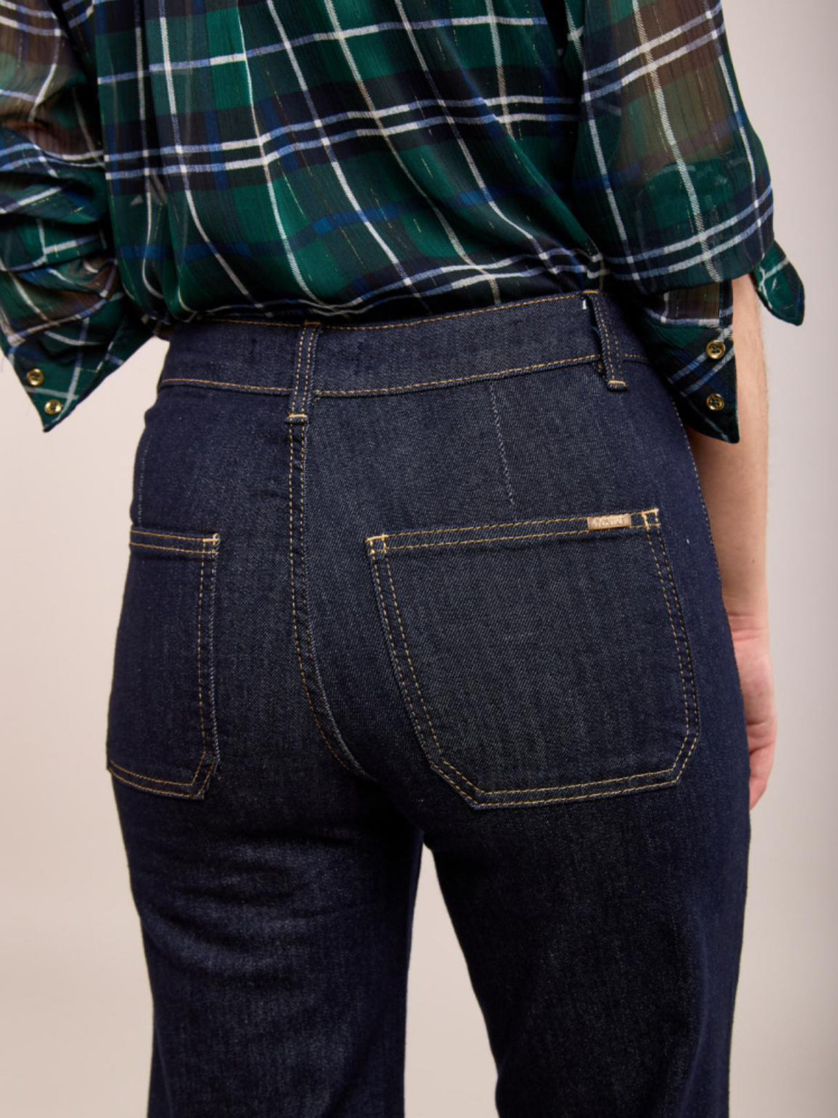 Pantalones anchos Crush con lavado índigo